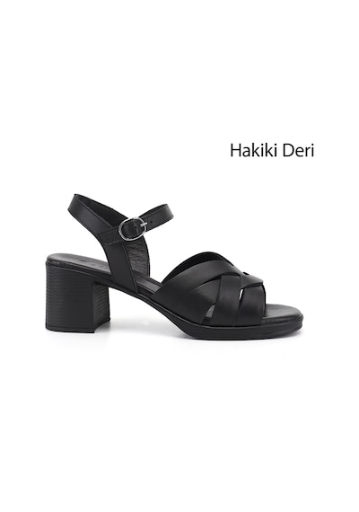 Gönderi(R) Gönderi R Kadın Siyah Kalın Topuklu Hakiki Deri Sandalet Dyza70945414