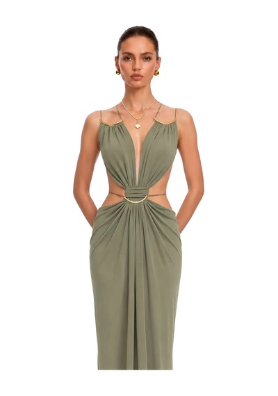 Havens Lorysa Maxi Boy Elbise Haki