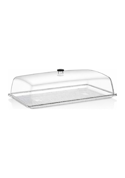 Polikarbon Gn 1/1 Fanus Kapaklı Servis Tepsisi 32.5x53 Cm Şeffaf Sunum Kapağı