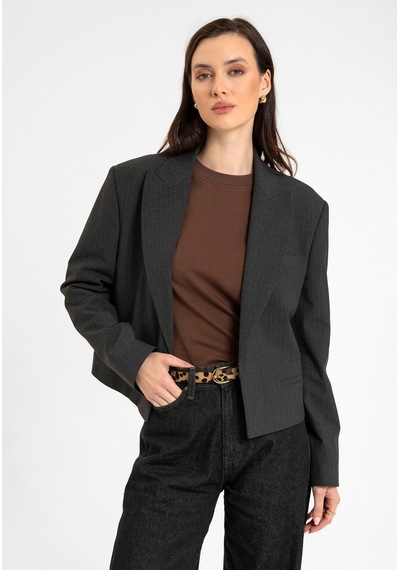Antioch Relax Fit Düğmesiz Crop Kadın Blazer Ceket Antrasit