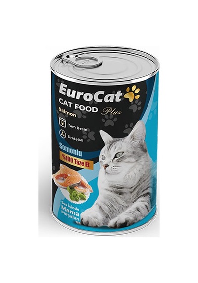 Eurocat - 976 - Somon Parça Etli Yetişkin Kedi Konserve - Hcctrend - 400 Gr