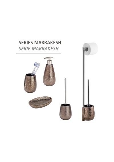 Marrakesh Klozet Takımı, Tuvalet Fırçası Tutucu, Seramik, Ø 12,5 X 41 Cm, Kahverengi Diğer