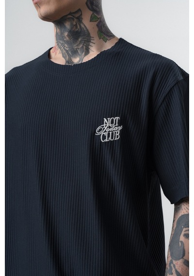 Erkek Not Today Yazılı T-shirt Pantolon Takım Lacivert