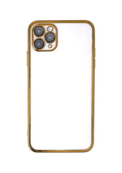 Apple Uyumlu iPhone 11 Pro Uyumlu Kılıf Lensli Silikon - Gold