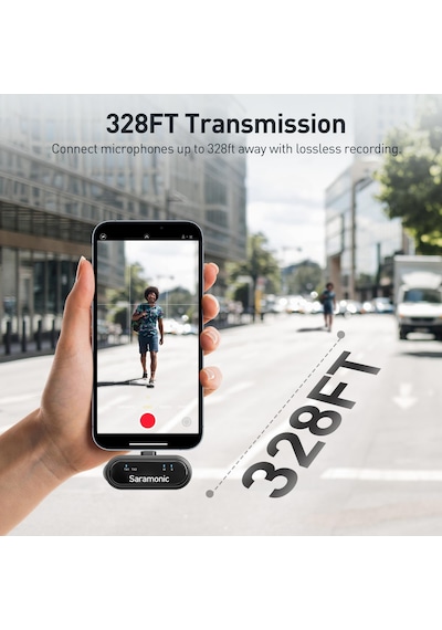 Saramonic Blinkme U2 Kablosuz Mini Mikrofon, İphone Ve Android İçin, 48 Khz/24 Bit, Gürültü Engelleme, 100 M İletim, Kablosuz Yaka Mikrofonu, Canlı Video Kaydı İçin