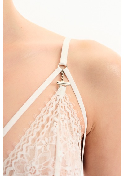Penti Kırık Beyaz Lace Dantel Detaylı Babydoll