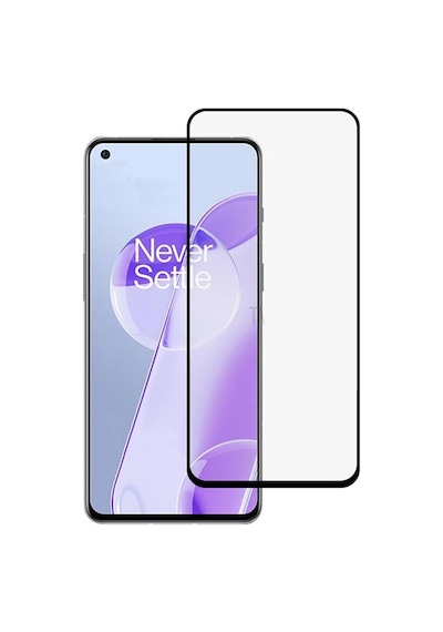 Microcase Oneplus 9Rt 5G Tam Kaplayan Çerçeveli Cam - Siyah