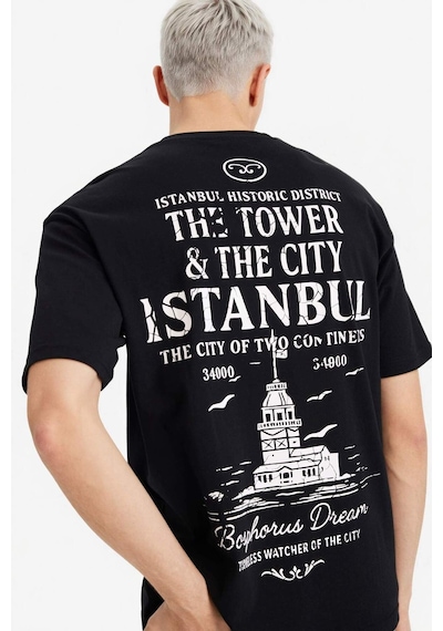 Defacto %100 Pamuk Boxy Fit Baskılı Tişört F8164ax26spbk81 Siyah-bk81 Defacto %100 Pamuk Boxy Fit Baskılı Tişört F8164ax26spbk81 Siyah-bk81