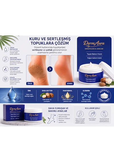 Dermaura Urealı Yoğun Nemlendirici Topuk Bakım Kremi 100 Ml