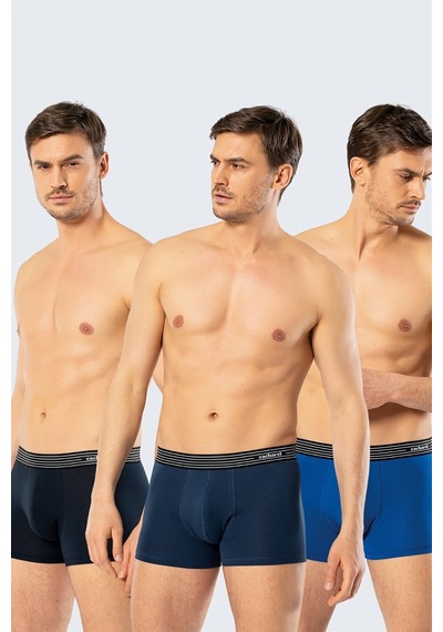 Cacharel 1320 3'Lü Erkek Boxer-Lacivert&Indigo&Saks - Xl Lacivert
