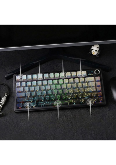 Aula F75 Max Mekanik Kablosuz Ve Kablolu Gaming Oyuncu Klavyesi Rgb Tkl Reaper Switch Hot Swap Makrolu Desenli Siyah