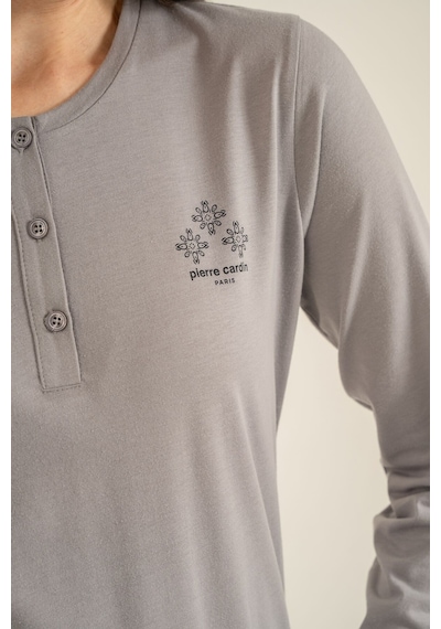 Pierre Cardin Kadın Gri Uzun Kol Pijama Takım Pc9289-s-v2 Pc9289-s-v2