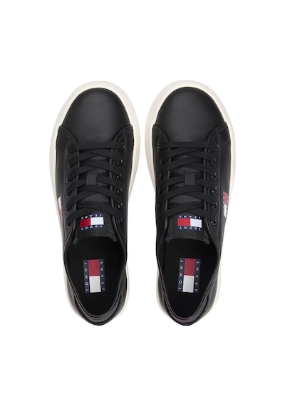 Tommy Hilfiger Kadın Hafif Tabanlı Kort Sneaker - Siyah Triple Black