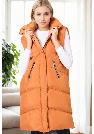 Z6743 Dewberry Bayan Yelek-camel-1 Camel-1