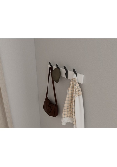 Hepsi3boyutlu Modern Duvar & Kapı Kanca Askılık - 4 Adet Siyah Kanca Askılık - Model No : 3 Siyah