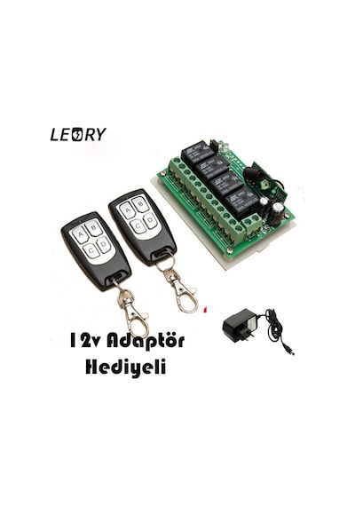 12V Adaptör 4 Kanal 12V Rf Kumanda Devresi Aç Kapa Kontrol Kartı