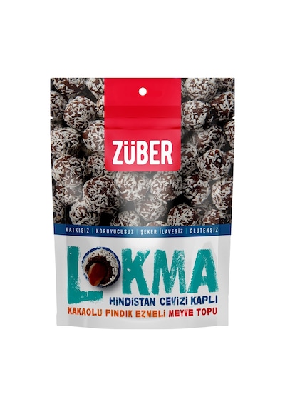 Züber Lokma 96g Hindistan Cevizli - Hurmalı Ve Kakaolu Fındık Ezmeli Atıştırmalı 4'li Avantaj P Tarı