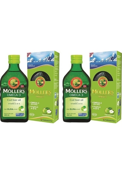 Möller'S Elma Aromalı Omega 3 Balık Yağı Sıvı Formu 250 Ml 2 Ad