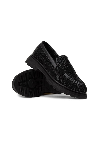 Deery Kadın Siyah Taşlı Loafer Ayakkabı - Ka515zsyhe01 Siyah