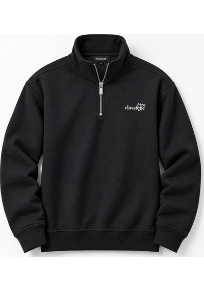 We&me Erkek Regular Fit Yarım Fermuarlı Dik Yaka Basic Sweatshirt Çok Renkli