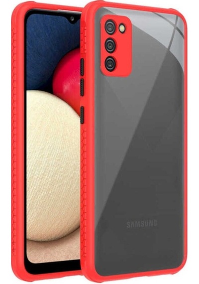 Samsung Uyumlu Galaxy A02s Kılıf Zore Kaff Kapak Kırmızı