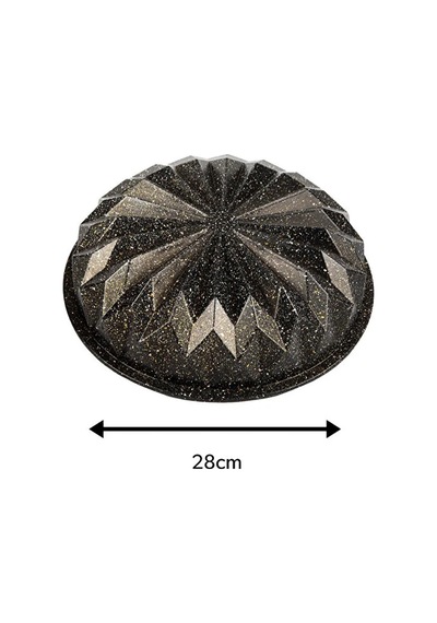 28 Cm Kristal Döküm Kek Kalıbı Geometrik Desen Kaydırmaz Taban Siyah