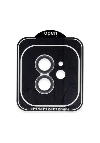 iPhone Uyumlu 11 Pvd Metal Kamera Lens - Siyah Düz Renkli
