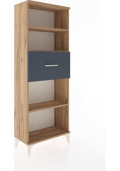 Arges Dolap 3 Raflı Tek Çekmeceli 60x30x163 Çam-antrasit Atlas Çam