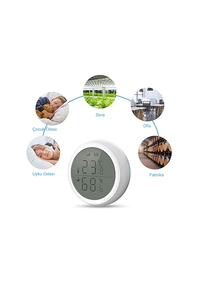 Hymark Zigbee Tuya Akıllı Yaşam Uygulaması Sıcaklık Nem Sensörü L 1 Adet