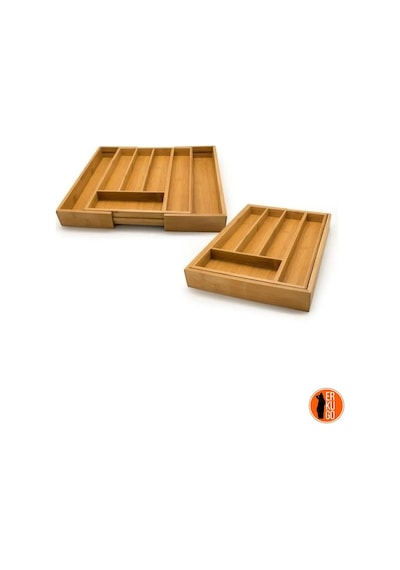 Bambu Ayarlanabilir Çekmece İçi Ölçü Ayarlı Kaşıklık 5-7 Bölmeli, Organizer