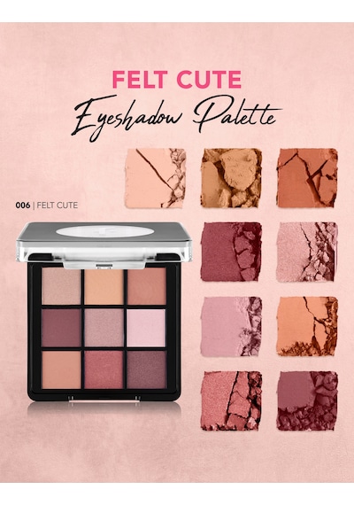 Kremsi Dokulu & Mat Bitişli/ışıltılı 9'lu Kompakt Göz Farı Paleti 8682536121163 006feltcute