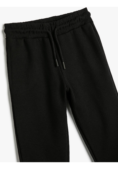 Koton Basic Jogger Eşofman Altı Cepli Beli Bağlamalı Siyah 4skb40016tk 4SKB40016TK999 Siyah