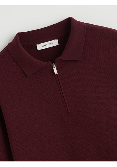 Lcw Vision Bordo Polo Yaka Erkek Triko Kazak