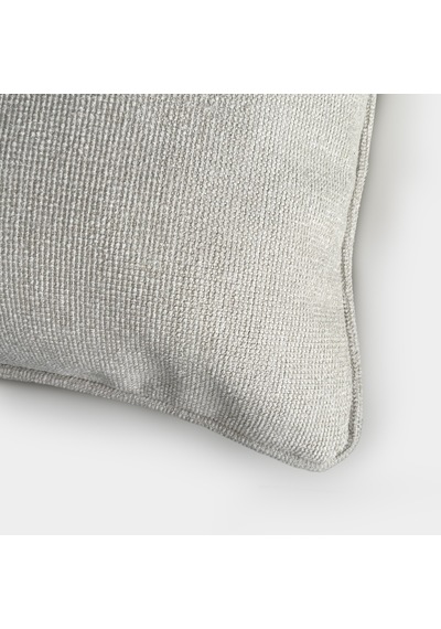 "stone" Dokulu Düz Kırlent Kılıfı - 45x45 - Beyaz Beyaz - Krem