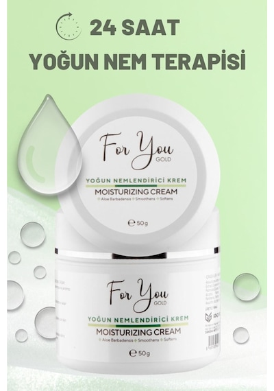 Su Bazlı Normal Ve Kuru Ciltler Için Yoğun Nemlendirici Krem Aloe Vera Hyaluronic Acid 50 Ml