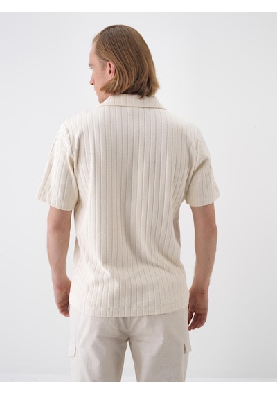 Xint Naturel Pamuk Dokulu Regular Fit Tişört 502277 Beyaz