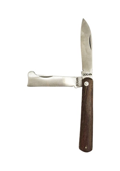 Temiziş Aşı Katlanır Çift Bıçağı Ahşap Sap 18cm