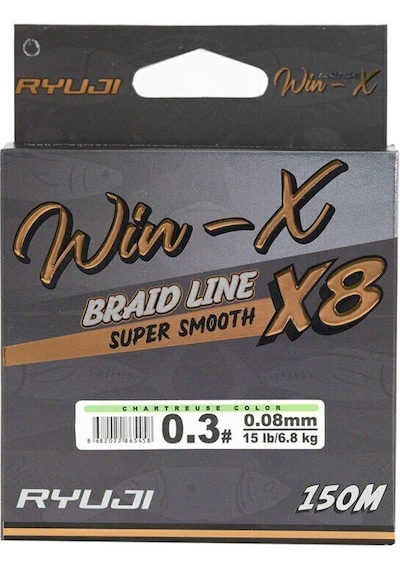 Ryuji Winx 0.13mm 150m Chartreuse 8 Kat İp Misina 9.1kg Çeker