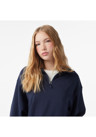 Anta Iconic Kadın Lacivert Yarım Fermuarlı Sweatshirt 862538711 Mavi