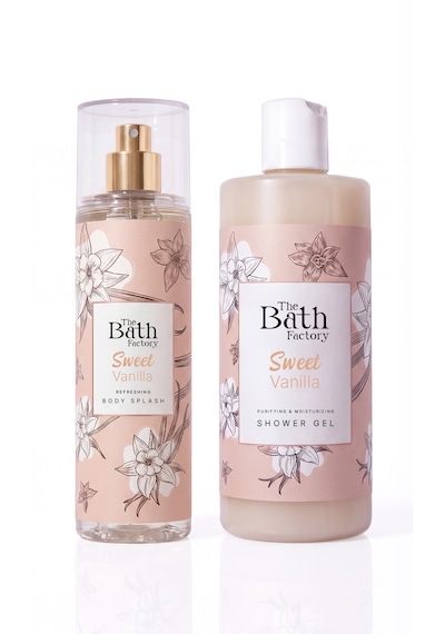 The Bath Factory ﻿Sweet Vanilla Duş Jeli + Saç ve Vücut Spreyi 2'li Set