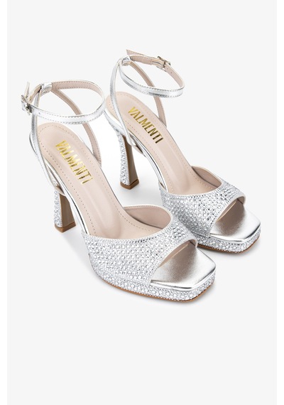 Valmenti Kadın Suni Deri Gümüş Night Shoes Ayakkabı 921 655 Bn Ayk Y26 Sılver Taslı