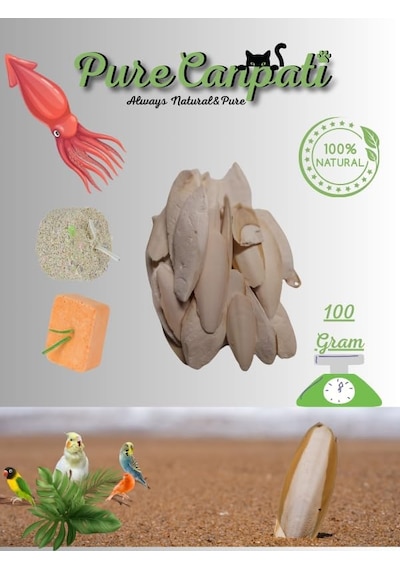 Purecanpati Kalamar Kemiği 100 Gram+mineral Blok Ve Portakallı Enerji Blok Muhabbet,paraket,kanarya Seti