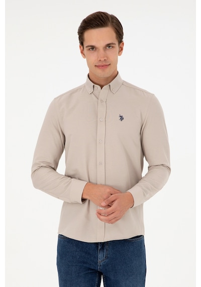 U.s. Polo Assn. Erkek Taş Gömlek Basic 50296777-vr049 Taş U.s. Polo Assn. Erkek Taş Gömlek Basic 50296777-vr049 Taş