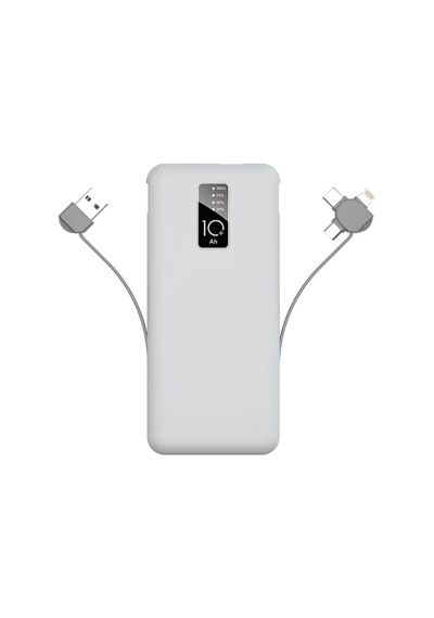Zore Pw-05 Hızlı Şarj Led Göstergeli Micro Lightning Type-c Kablolu Taşınabilir Powerbank 10000mah Beyaz