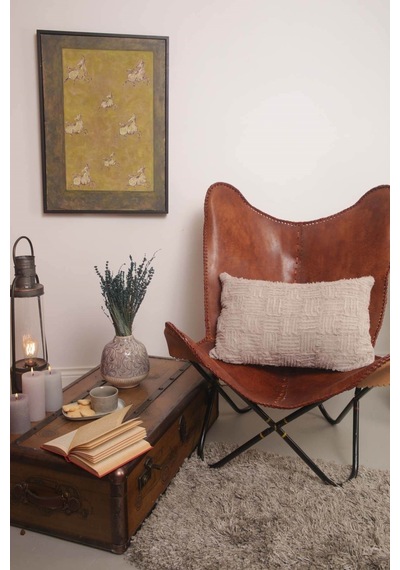 Peraluna Foam Pıllow Şifon Şerit Triko Yastık Kılıfı 60x40 Cm Bej - Bej