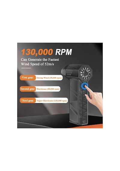 Mini Turbo Jet Fan Basıçlı Hava Üfleyici Şarjlı Vantilatör 130.000 Rpm Basınçlı Hava Fanı