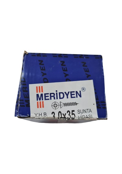 Meridyen Sunta Vidası 3.0 x 35 mm (Kutu İçinde 1000 Adet Bulunmak