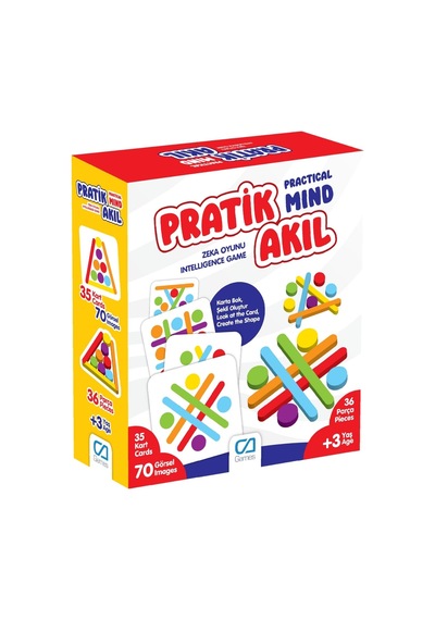 Ca Games Pratik Akıl 3+ Yaş Çocuklar İçin 36 Parça 70 Görselli Eğitici Şekil Oluşturmalı Zeka Oyunu, Sm-ca-oyun-pratıkakıl-5268