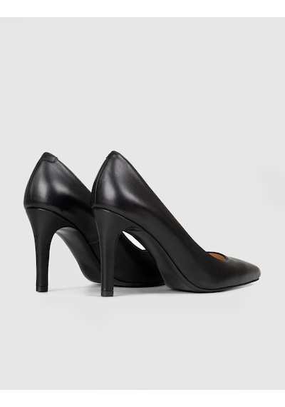 Cabani Kadın Hakiki Deri Siyah İnce Topuklu Stiletto-siyah Siyah