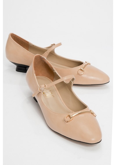 Luvishoes Luvi Shoes Ojen Bej Cilt Kadın Kısa Topuklu Ayakkabı BEJ CILT